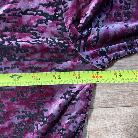 Decree Velvet Burnout Top Womens Med Peplum Goth Y2K Purple Pullover - Picture 6 of 8